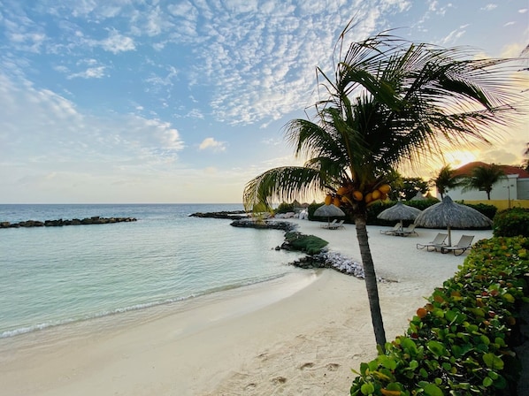 Sun-loungers, beach towels