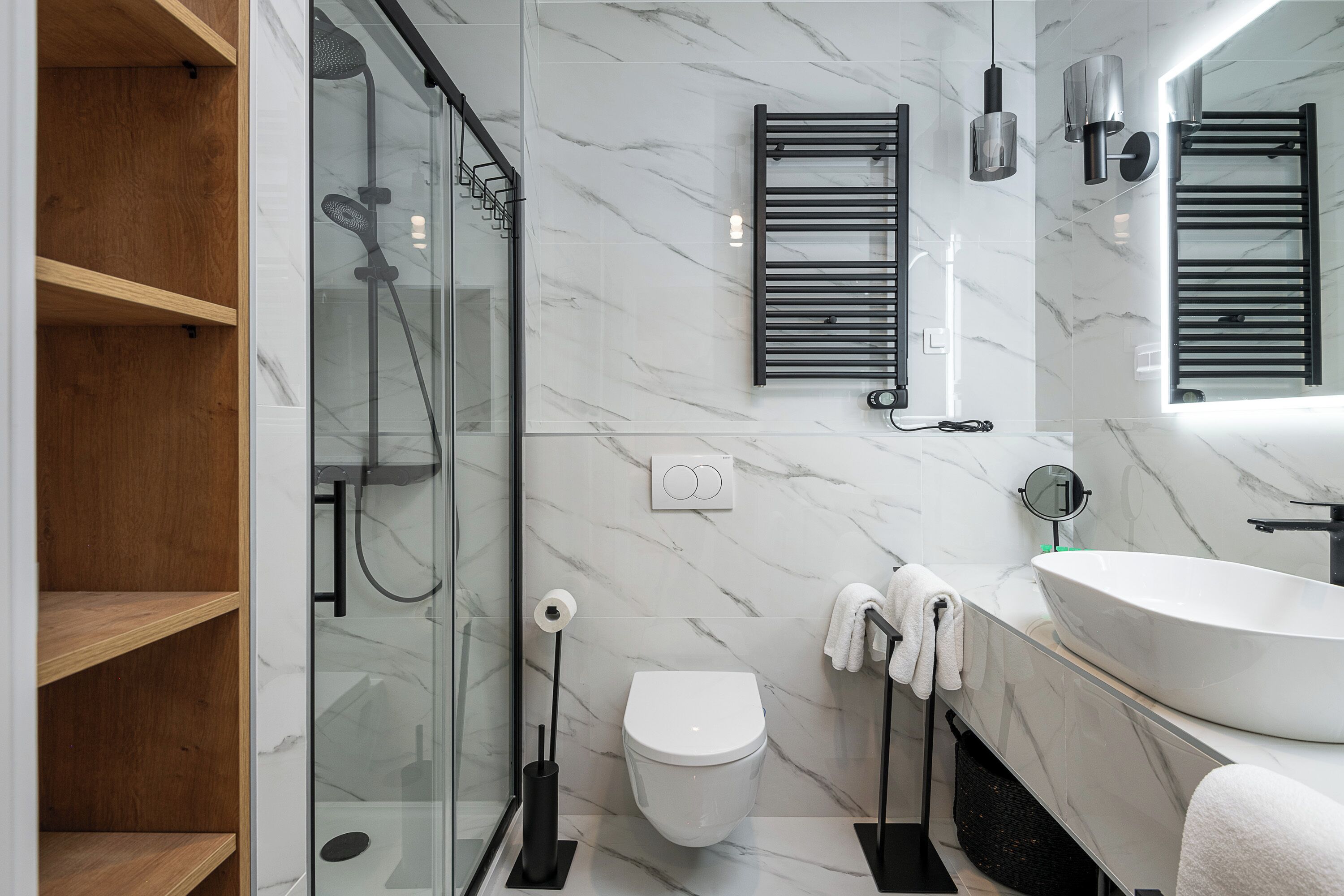 公寓, 城市景觀 | 浴室 | 淋浴設備、淋浴花灑、吹風機、浴室地暖系統