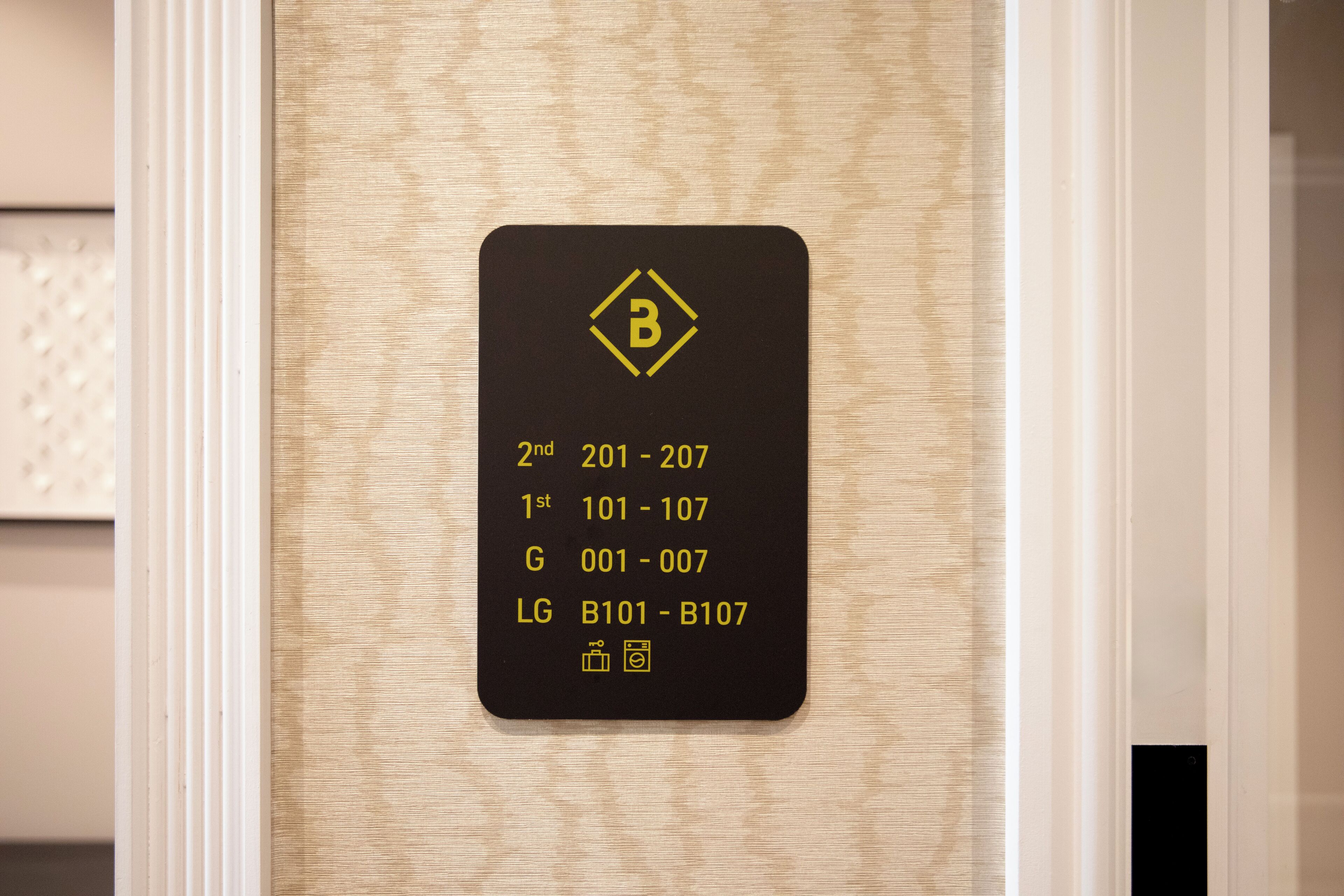 A hotel room's control panel with floor and room number indicators.