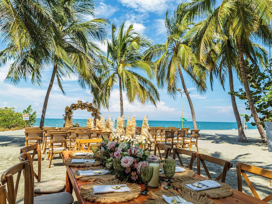 Outdoor banquet area