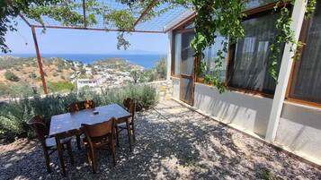 Panoramic Studio Suite, 1 Queen Bed with Sofa bed, Sea View, Mountainside | Terrace/patio