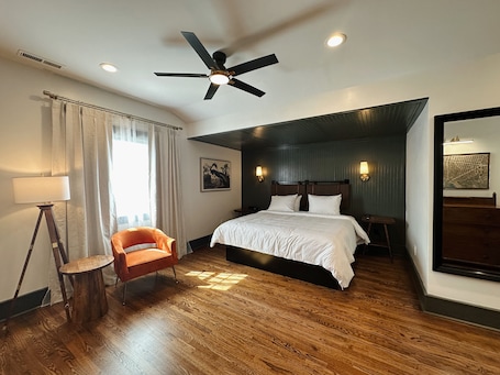 7 bedrooms, bed sheets. The Opal and West House: Shelby's Modern Historic Inn