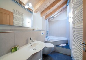 Douche, séchoir à cheveux, serviettes fournies