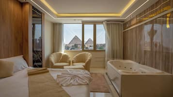 Hochwertige Bettwaren, Daunenbettdecken, Pillowtop-Betten, Minibar