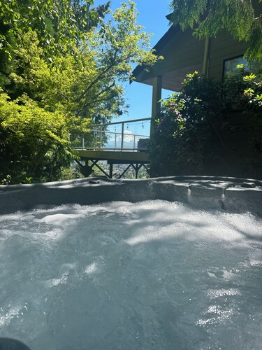 Chateau du mont Rainier - a basement apartment w a view of Mt Rainier & hot tub