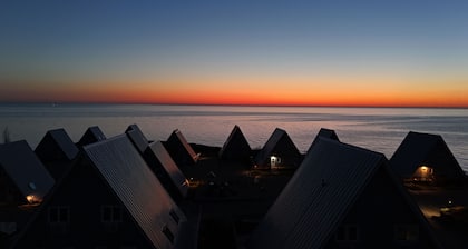 Chalet with private beach access & heated pool!
