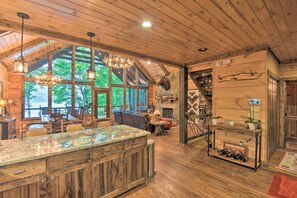 Interior - Luxe Lakefront Lodge w Dock, Hot Tub & Game Room (Topton)