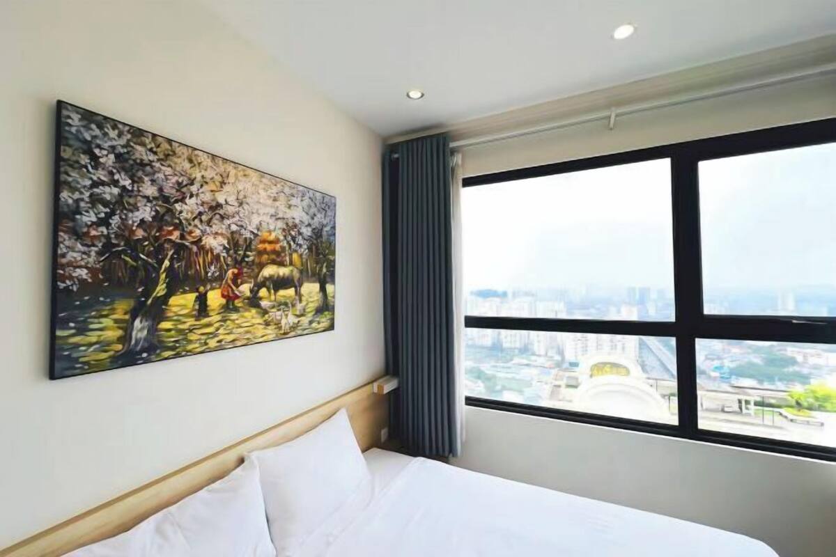 2 室のベッドルーム、エジプト綿のシーツ、高級寝具、羽毛の掛け布団