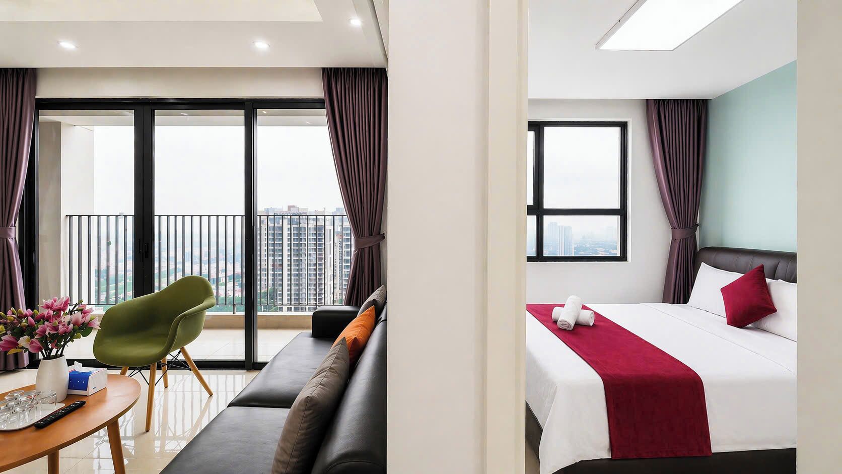 Appartamento Business, vista città | Biancheria in cotone egiziano, biancheria da letto di alta qualità