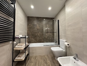 Hair dryer, towels