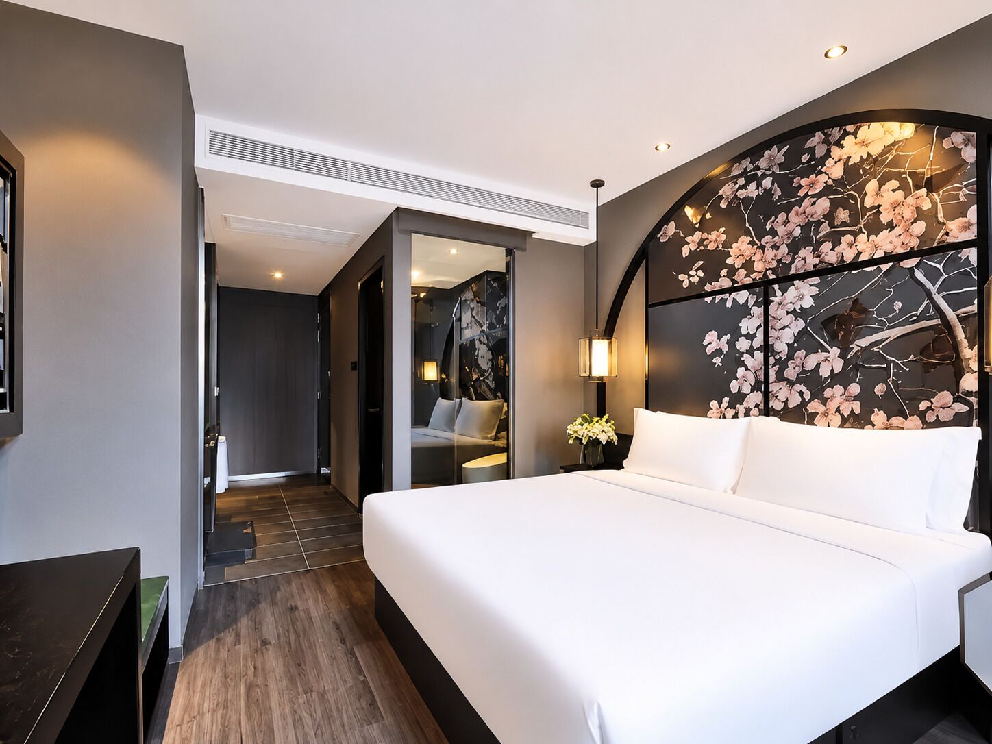 Business Double Room Single Use | Living area | 55-inch TV with digital channels