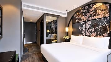 Business Double Room Single Use | Living area | 55-inch TV with digital channels