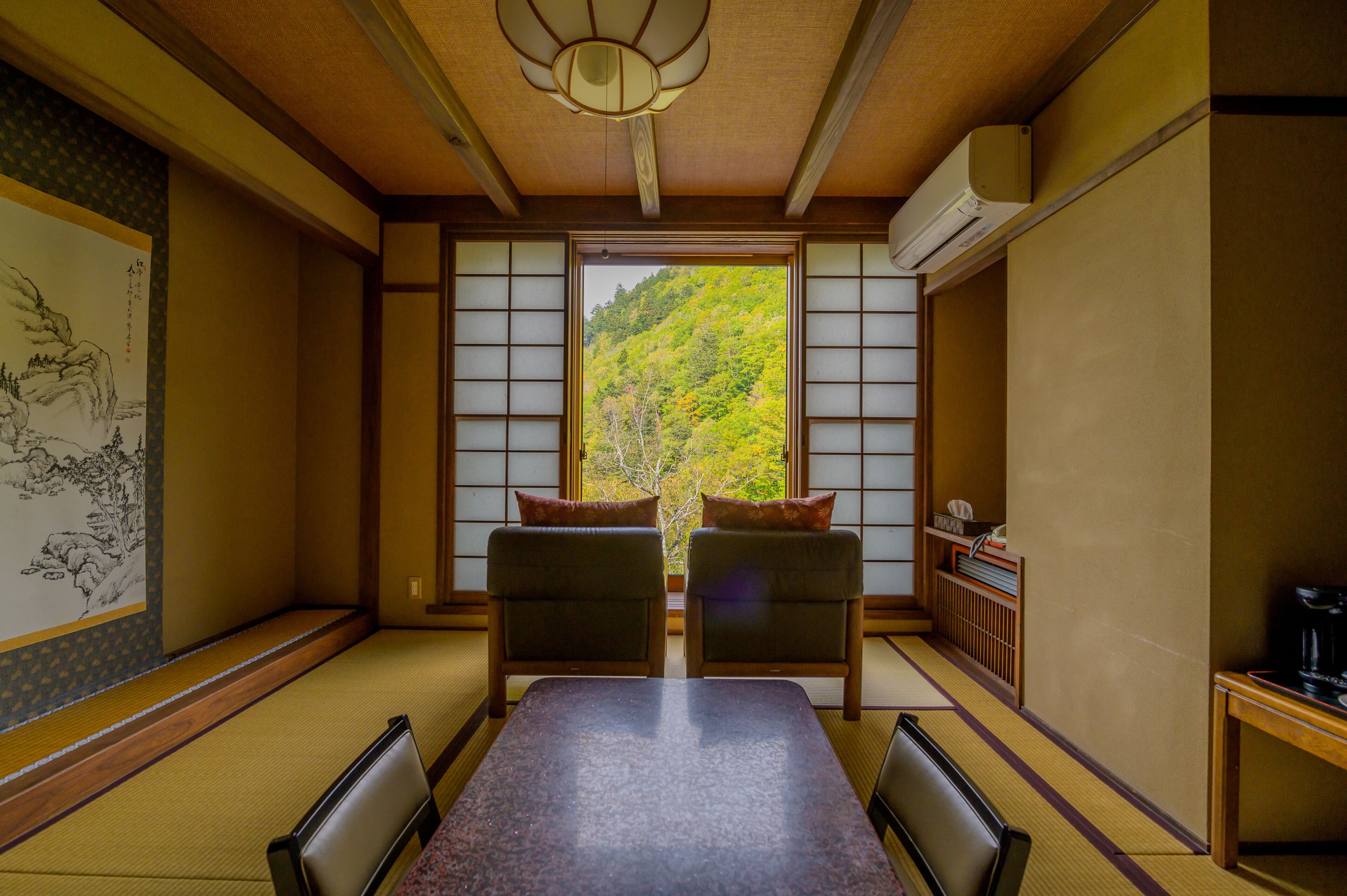 [Wamodan] Japanese modern style room 10 tatami with semi-open-air hot spring bath Non smoking | Balcony view