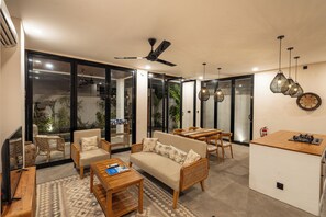 Villa | Living room | 20-inch flat-screen TV with satellite channels