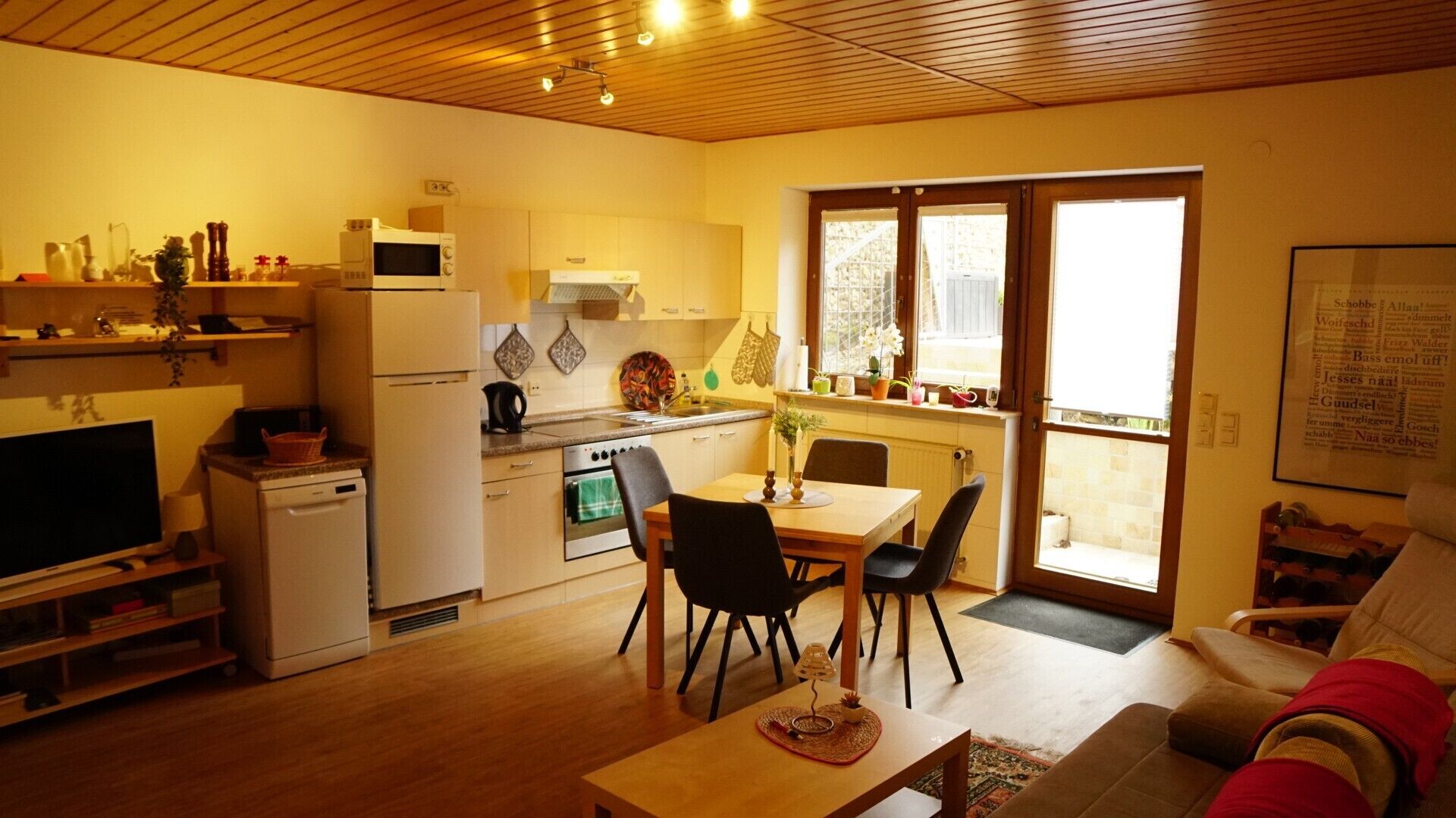 Kühlschrank, Mikrowelle, Ofen, Herdplatte