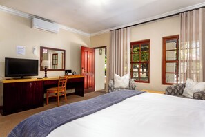 Desk, blackout drapes, iron/ironing board, free WiFi