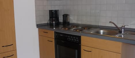 Fridge, microwave, stovetop, dishwasher