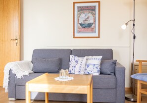 TV, books - Wohnung Backbord: Wunderschöner, Offener Meerblick auf die Nordsee vor Amrum (Wittdün auf Amrum)