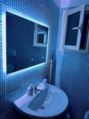 Dusche, Haartrockner, Bidet, Handtücher