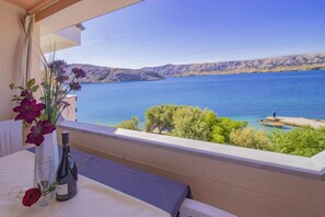 Property grounds - Apartment directly at the sea with slipway and boat mooring (Metajna)