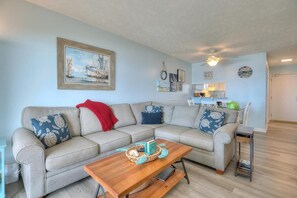 Smart TV - Beautiful 2BR/2BA Oceanfront Condo-Beach Steps Away, Pool, Sleeps 5 (Oak Island)