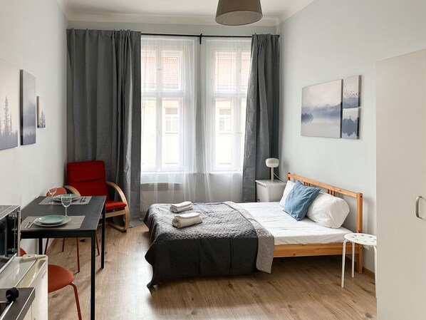Classic Apartment | 1 bedroom, blackout drapes, iron/ironing board, free WiFi