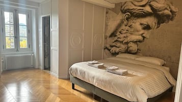 1 slaapkamer, een strijkplank/strijkijzer, gratis wifi, beddengoed