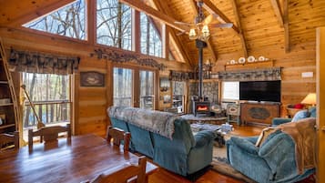 TV, fireplace, table football, ping pong