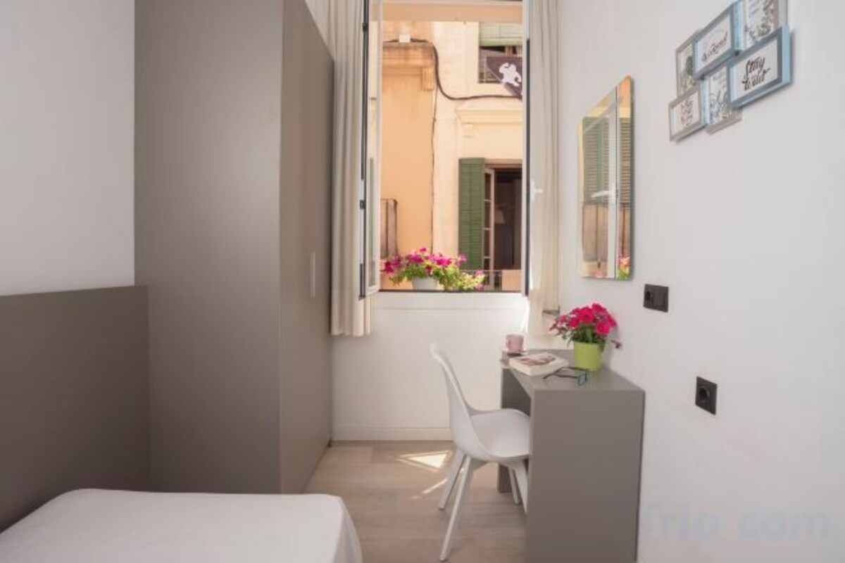 Desk, laptop workspace, free WiFi, bed sheets