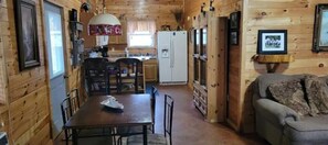 TV, DVD player, books, video library