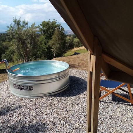 Seasonal outdoor pool, pool umbrellas, sun loungers