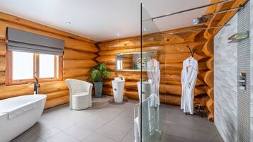 Badewanne und Dusche (separat), Komfortbadewanne, Regendusche