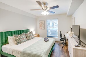 2 dormitorios y espacio para trabajar con un portátil