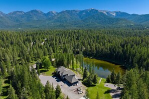 Aerial view - Newly Remodeled Retreat w/ Court + Views + Tub (Kalispell)