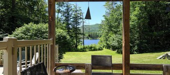 Waterfront home with in-ground pool and stunning views of Pleasant Mountain!