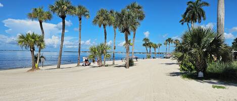 Sun-loungers, beach towels