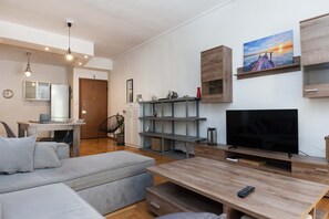 Apartment | Living area - Modern 2 Bd Kipseli Hideaway Patio Apt (Athens)