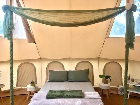 Emperor Bell Tent | Bed sheets. Bell Tent Village