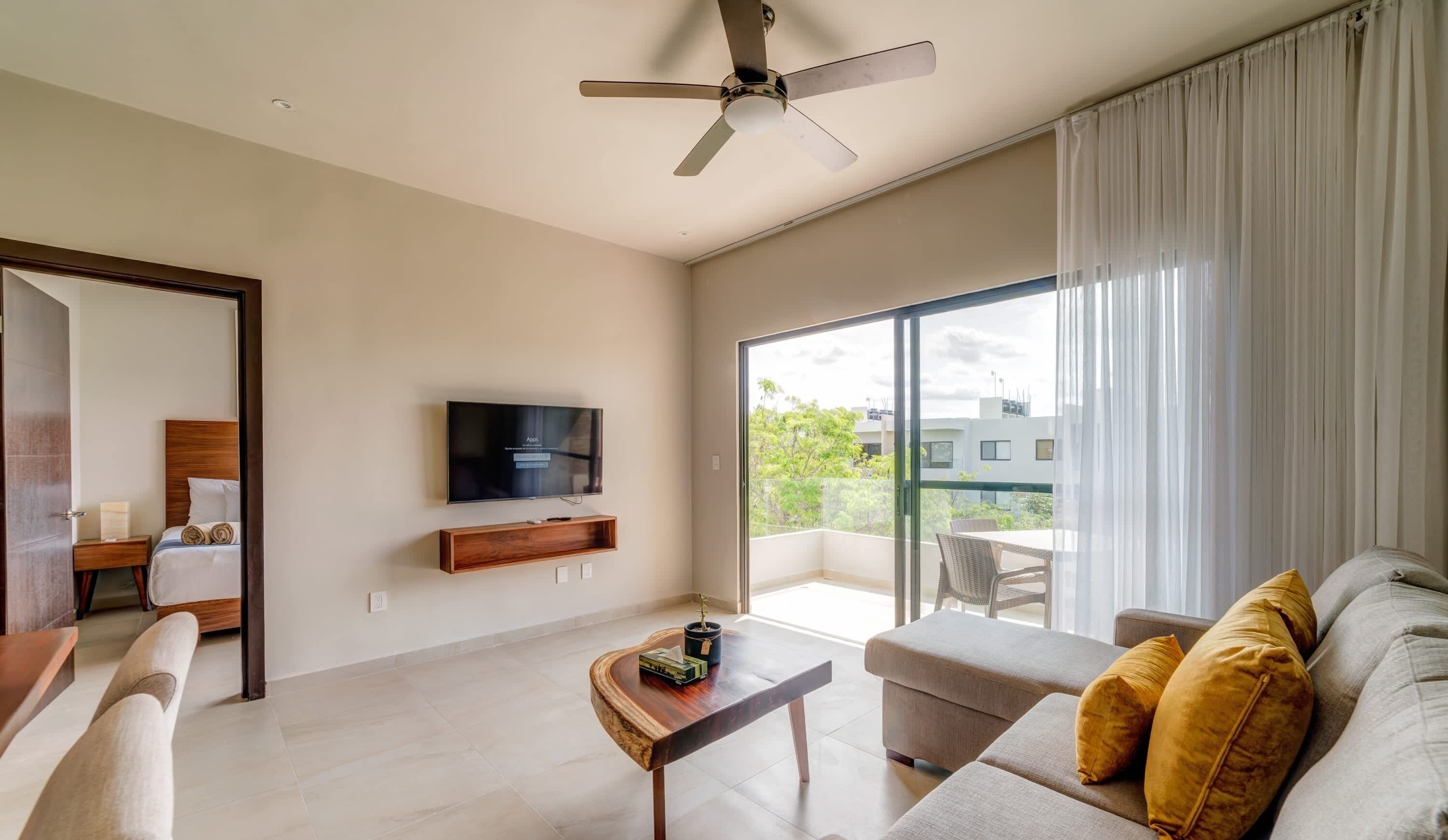 Lots of natural light comes through during the day.
