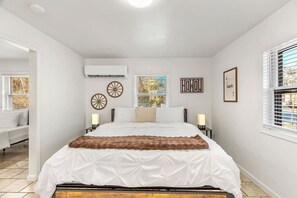Desk, iron/ironing board, travel cot, free WiFi