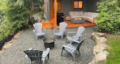 Cabins on Cortes Island, pet friendly, private near lake on large property.