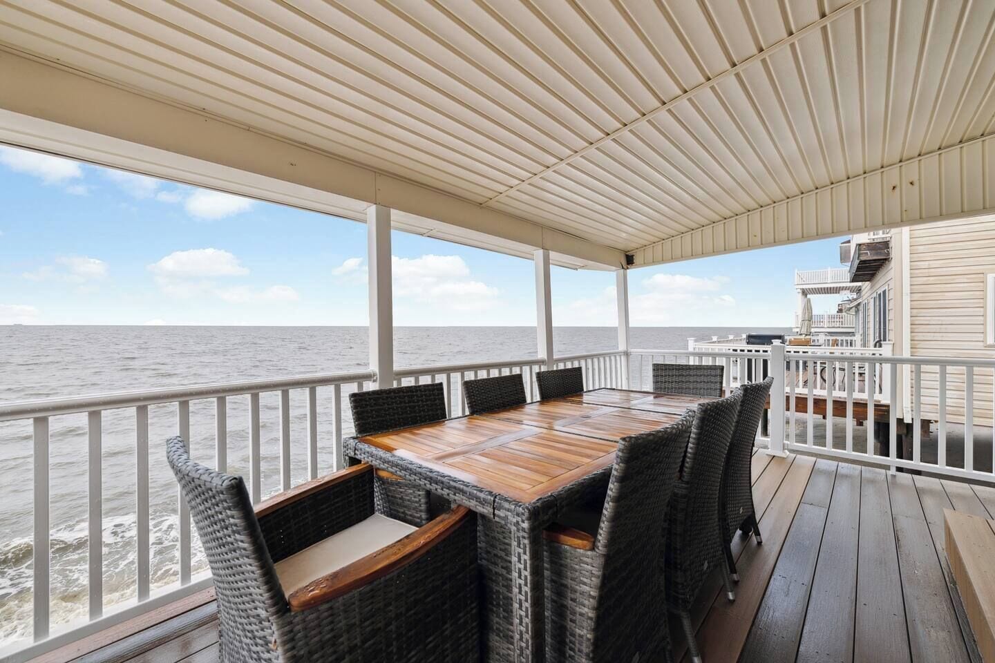 How would you enjoy breakfast on this covered porch, watching the sun come up?