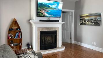 Smart TV, caminetto, lettore DVD