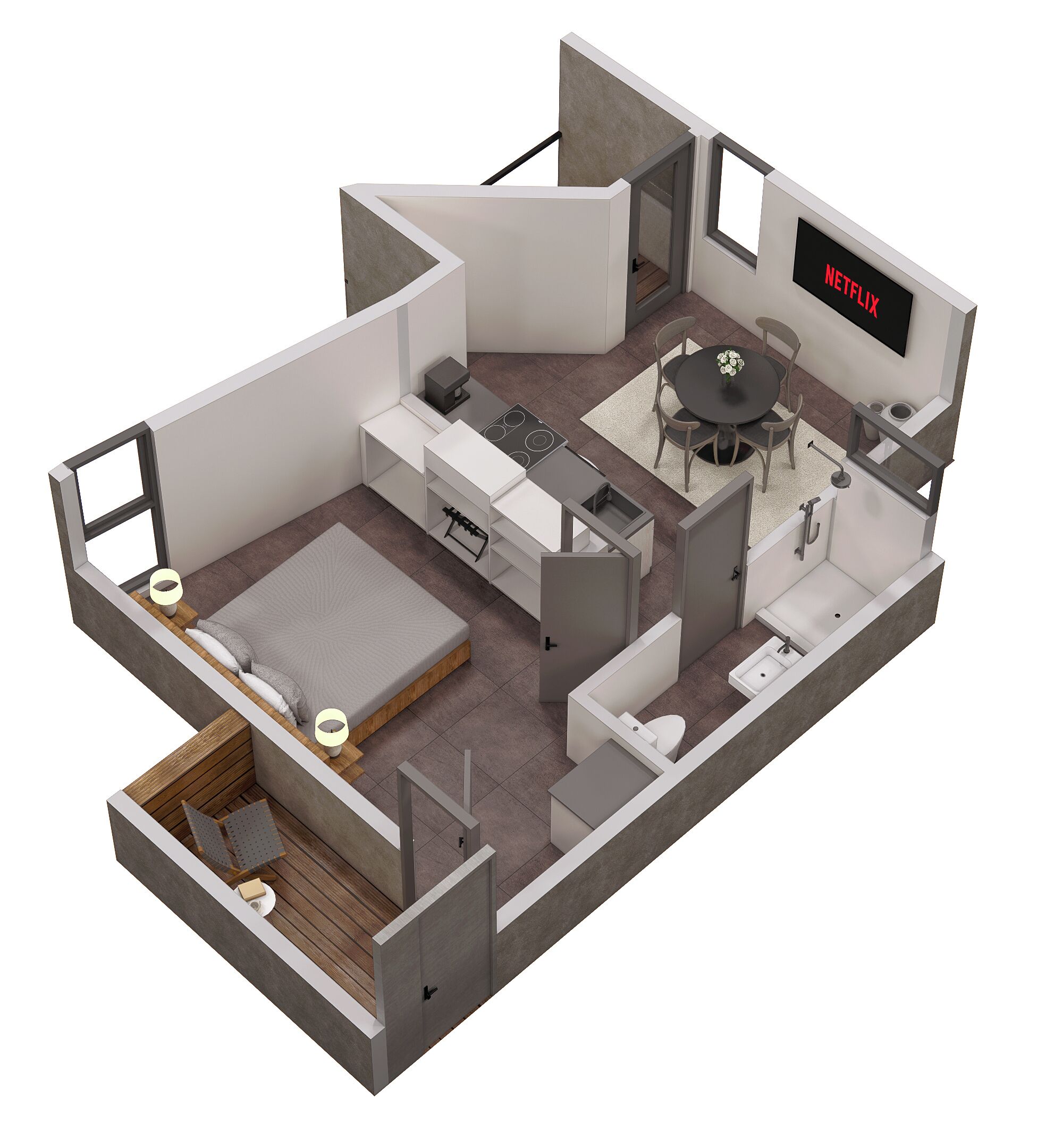 Studio, 1 King Bed, Kitchen | Premium bedding, in-room safe, iron/ironing board, free WiFi