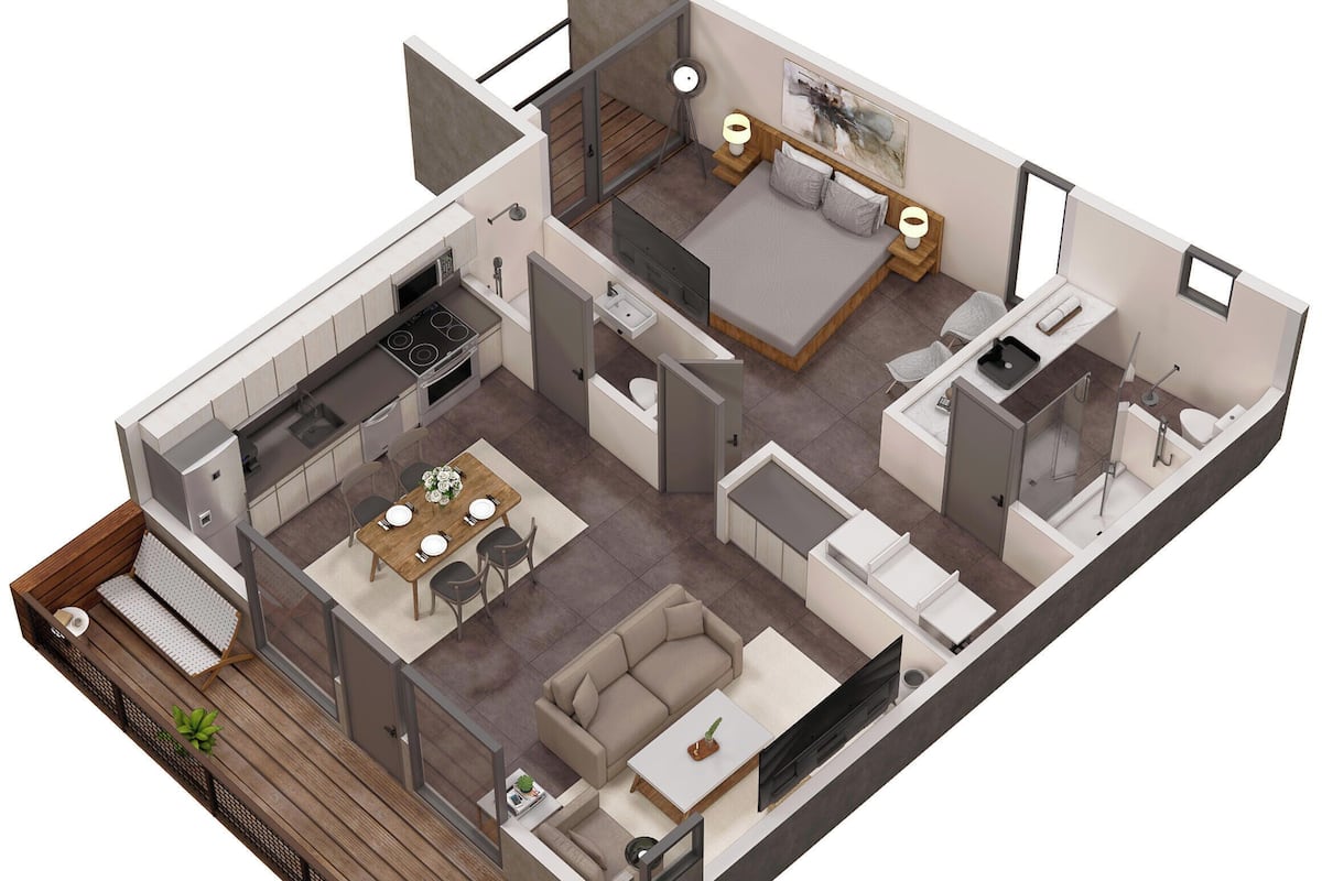Deluxe 1 Bedroom w/ Sofabed | Floor plan