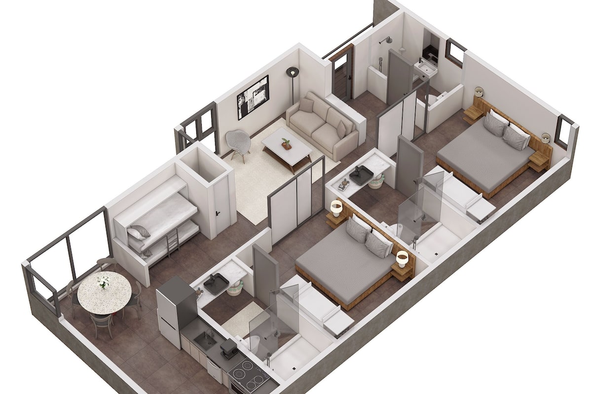 Bayview Condo - 2BR/3BA - Bunk Bed & Sofa Bed | Seprai premium, brankas, setrika/meja setrika, dan Wi-Fi gratis