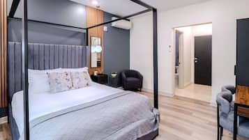 Individually decorated, individually furnished, desk, iron/ironing board