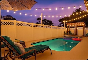 Outdoor pool, a heated pool - Private Pool + Hot Tub - Golf Cart - 3 Min Walk to Beach - Crystal Beach (Destin)