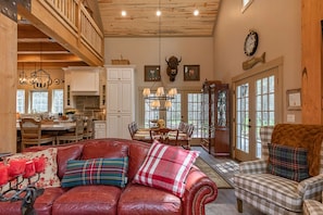 House (6 Bedrooms) | Living area | TV, fireplace - Uncle Chris' Cabin (Island Park)
