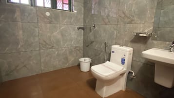 Regadera, toallas, jabón, shampoo